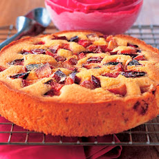 Plum-Cornmeal Cake with Plum Sorbet