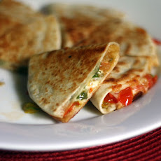 Squash Blossom Quesadillas with Bacon and Tomatoes