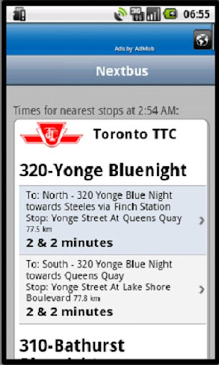 my-nextbus for android screenshot