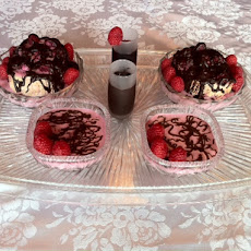 Raspberry Mousse and Charlotte.
