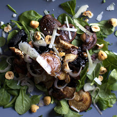 Warm Mushroom Salad with Hazelnuts and Pecorino