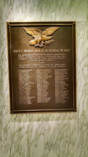 Macy's World War II Memorial Plaque
