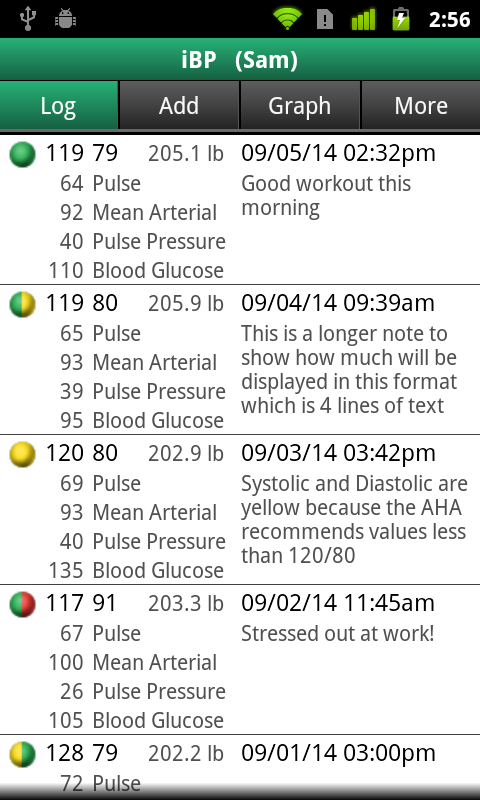 Android application iBP Blood Pressure screenshort