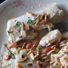 Halibut with Creamy Garlic and Herb Sauce