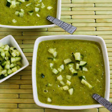 Green Zebra Gazpacho with Cucumber and Avocado