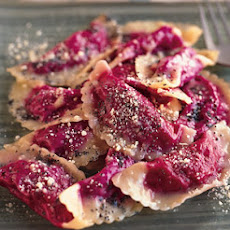 Beet Ravioli with Poppy Seed Butter