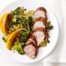 Five-Spice Pork With Roasted Oranges and Broccoli