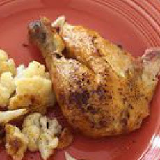 Bacon-Stuffed Roasted Chicken with Cauliflower