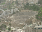 hazy view of amphitheater from Temple of Hercules, circa Antonius Pius (138-161 AD)