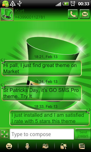 St Patricks Day GO SMS Pro thm