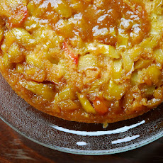 Rhubarb Ginger Downside-Up Oatmeal Cake