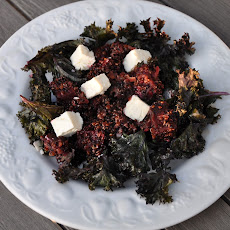 Warm Red and Black Quinoa Salad with Roasted Kale and Beets