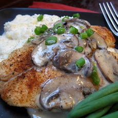Spicy Grilled Tilapia W/ Creamy Grits or Rice and Mushroom Sauce