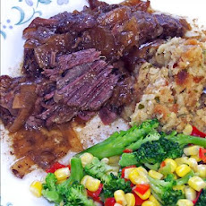 Coffee Braised Pot Roast With Onion Sauce