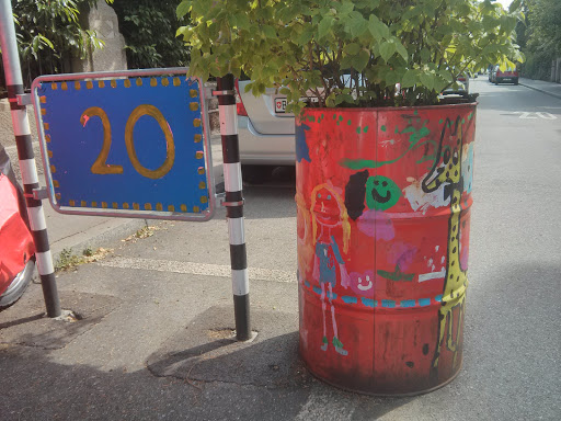 Child Art Plant Barrel