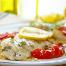 French Style Roasted Perch With Fennel, Tomatoes and Wine
