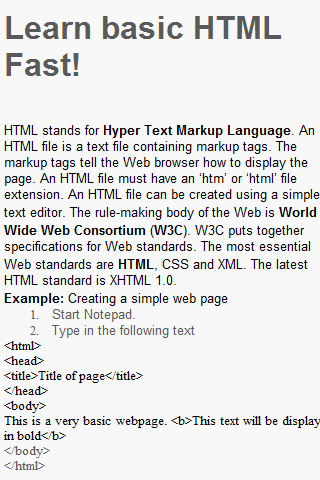 Learn HTML Fast