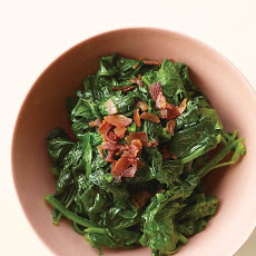 Sauteed Spinach with Crisp Pancetta