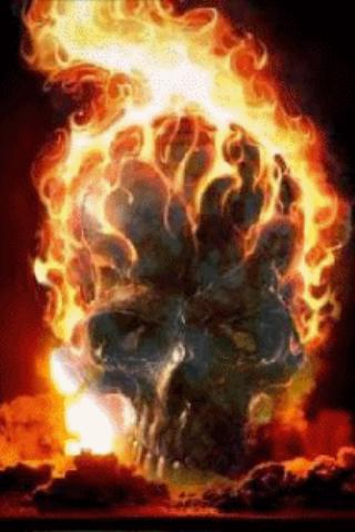 Skull In Flame Live Wallpaper