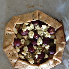 Rustic Rosemary, Grape and Feta Galette with Caramelized Onions