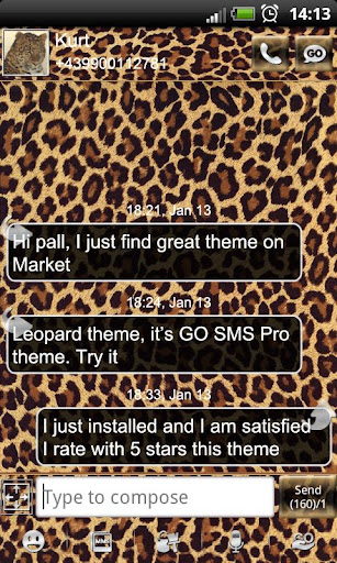 Leopard GO SMS Pro theme