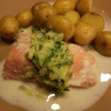Poached Salmon With Cucumber Sauce