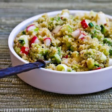 Quinoa Salad with Avocado, Radishes, Cucumbers, and Cumin-Lime Vinaigrette