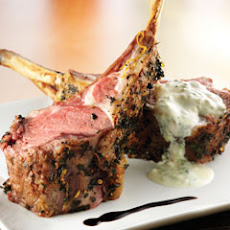 Oregano Rack Of Lamb With Yogurt Sauce & Reduced Balsamic Vinegar