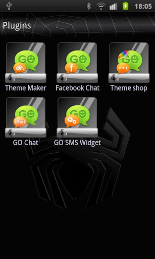 GO SMS Black Spider Theme