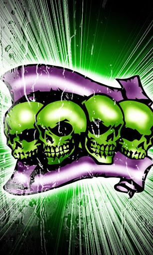 Green Skulls theme 480x800