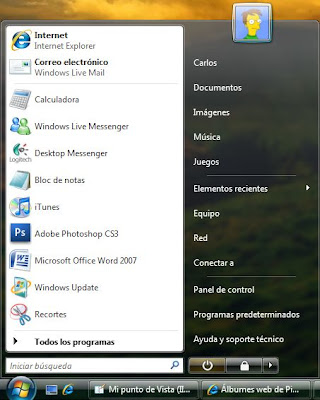 Nuevo menú inicio