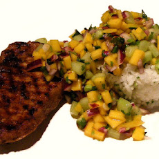 Tropical Grilled Pork Chops With Mango Chutney Salsa