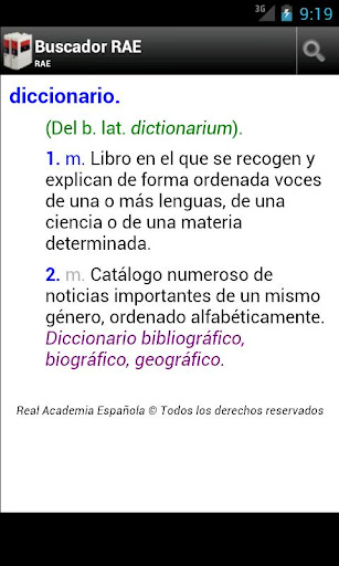 Spanish dictionary RAE