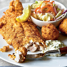 Fried Catfish with Hush Puppies and Tartar Sauce