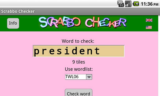 Scrabbo Checker English