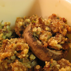 Tofu and Walnut Stuffed Mushrooms