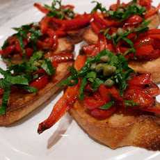 Cook the Book: Roasted Pepper and Celery Leaf Crostini