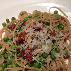 Spring Vegetable Pasta with a Hint of Bacon