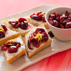 Sweet Cherry, Lemon and Ricotta Crostinis