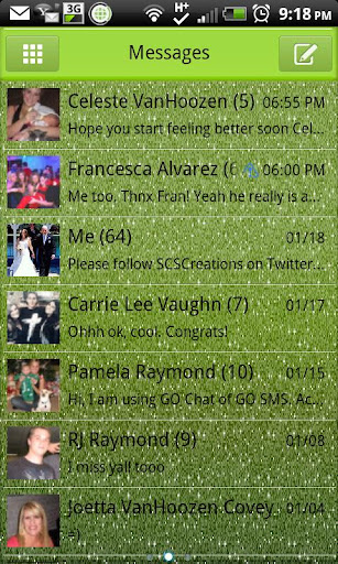 【免費個人化App】GO SMS - Green Twinkle-APP點子