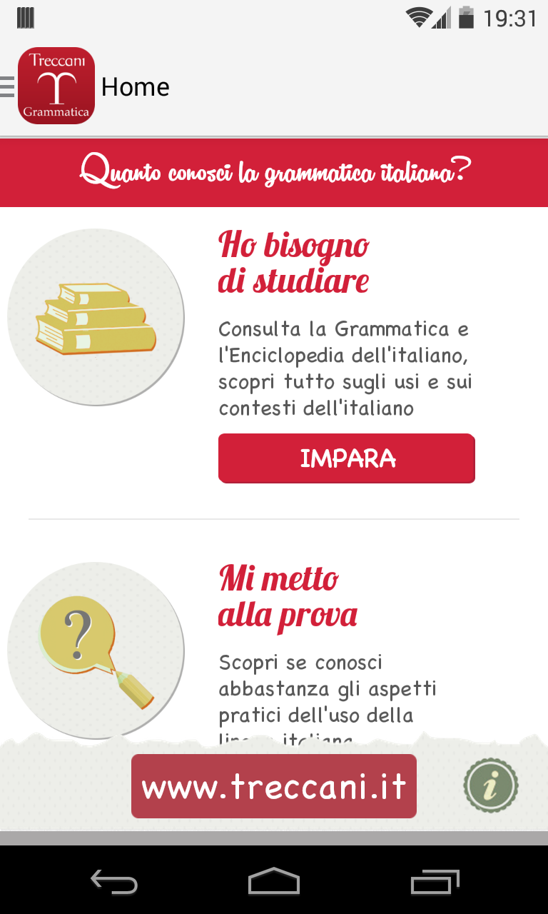 Android application La Grammatica Italiana screenshort
