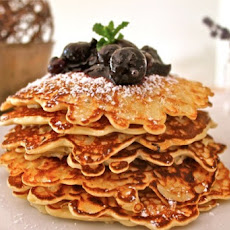Oatmeal Pancakes with a Blueberry Compote
