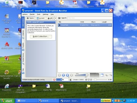 Amarok 1.3 on Windows XP.