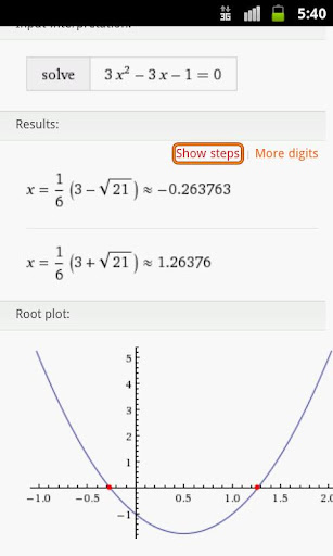 quadratic-equation-solver for android screenshot