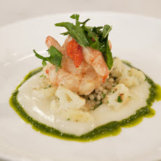 Butter-Poached Spot Prawns with Israeli Couscous