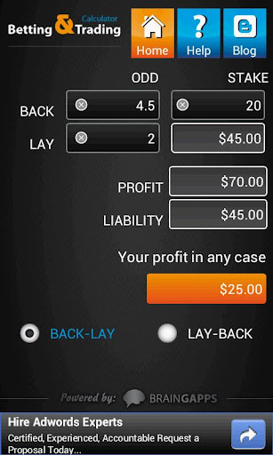 Betting Trading Calculator