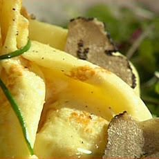Lump Crabmeat Beggar's Purses with Black Truffle Vinaigrette and Microgreens