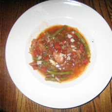 Braised Portuguese Sausage and Blue Lake Green Beans