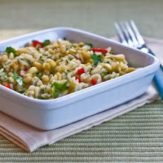 Lemon Rice with Scallions, Red Bell Pepper, Cilantro, and Pine Nuts
