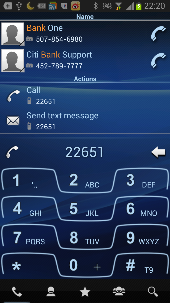 Android application RocketDial Dialer&amp;Contacts Pro screenshort